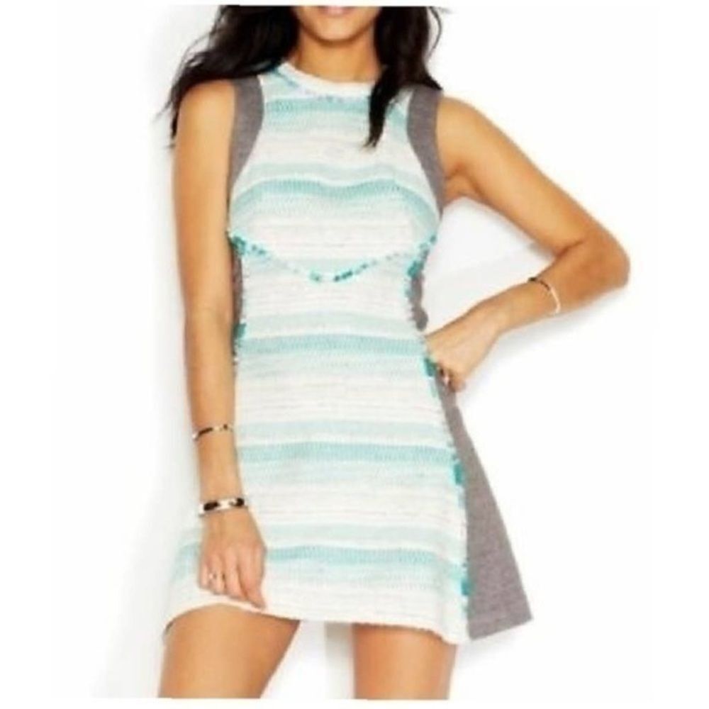 Rachel Roy LA Story Tide Pool Combo Tweed Dress Size 4